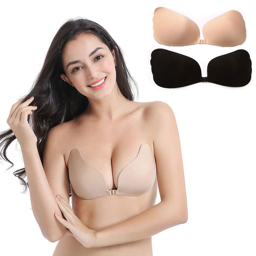 Aomh Self Adhesive Silicone Bra Reusable Strapless Backless Invisible Push up Bra