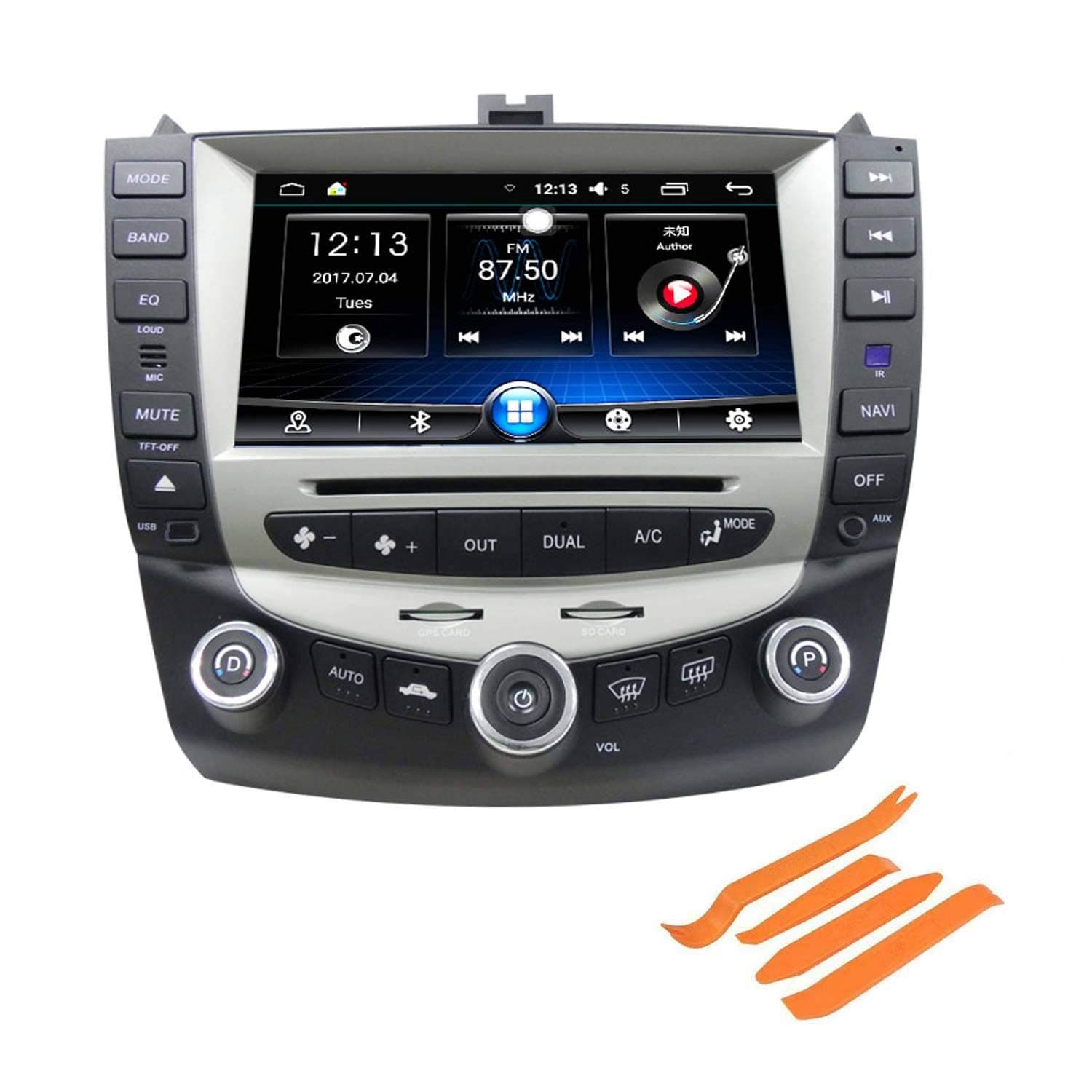 COROTC Compatible with 7th 2003 2004 2005 2006 2007 Accord Single Zone 8 Inch Digital HD Touchscreen DVD GPS Navigation System, Android 6.0 with 4Pcs Panel Removal Tools