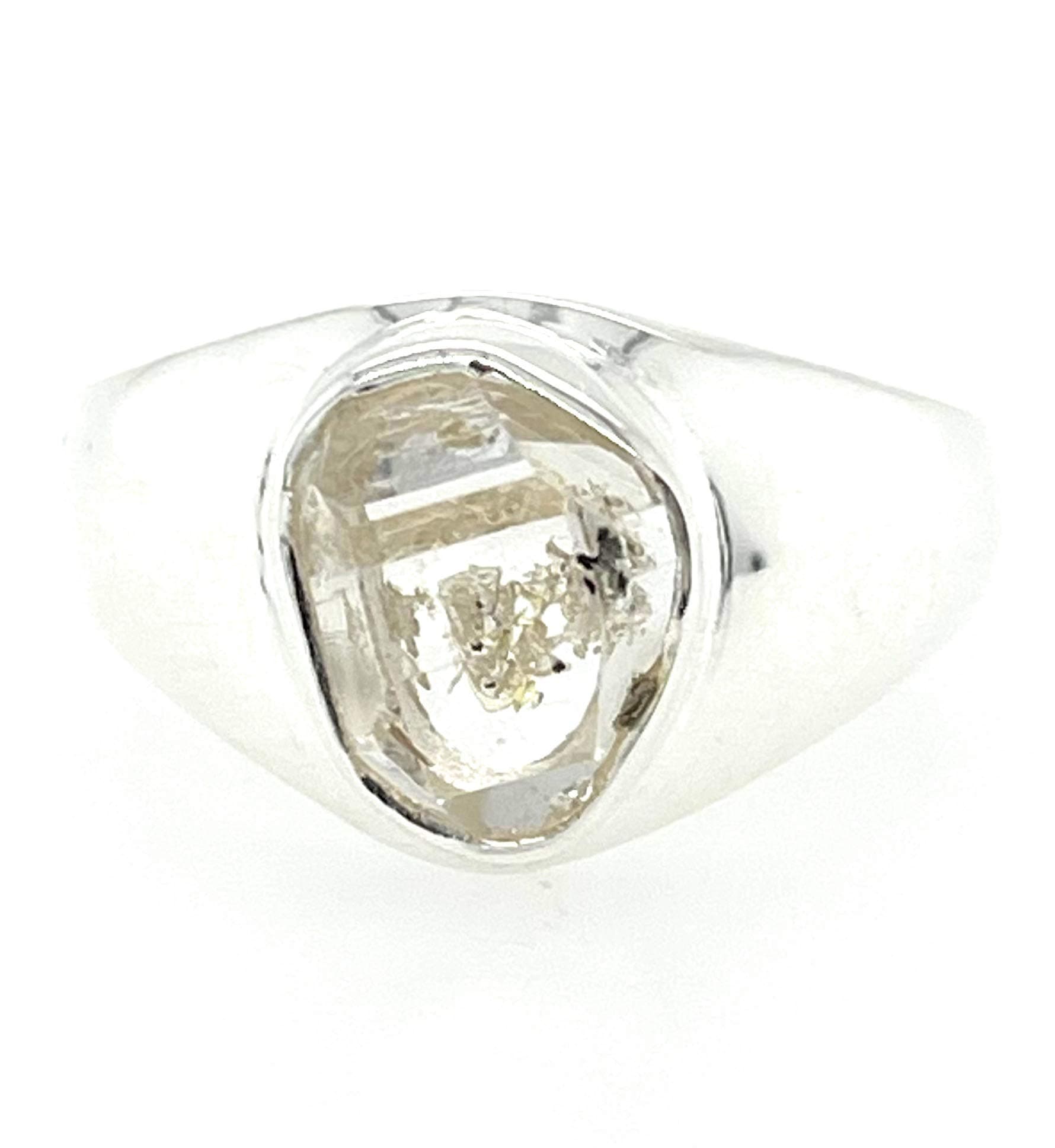 Natural Herkimer Diamond 925 Solid Sterling Silver Unisex Ring Size 8.25