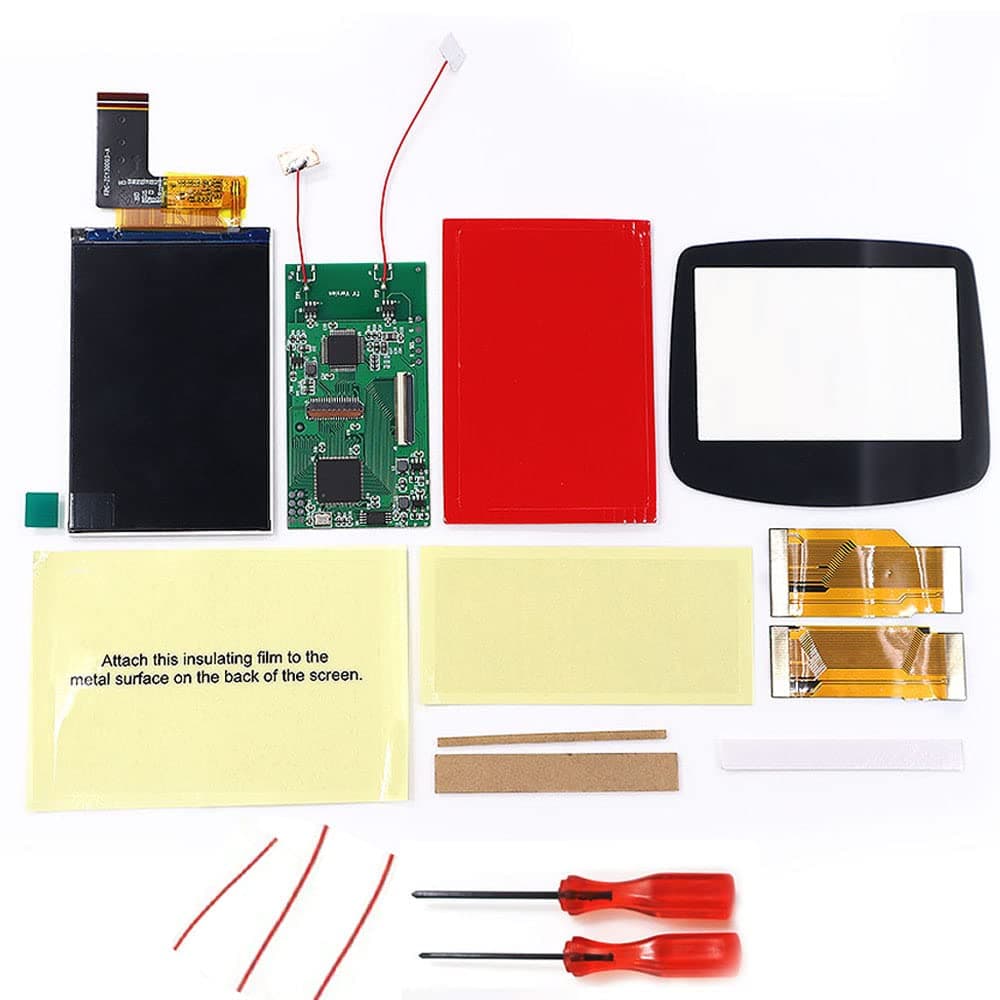 Replacement LCD Screen Customization DIY Accssories Mod Kits, HISPEEDIDO Backlight Display Backlit Plate Compatible with Game Boy AdavanceGBA Console