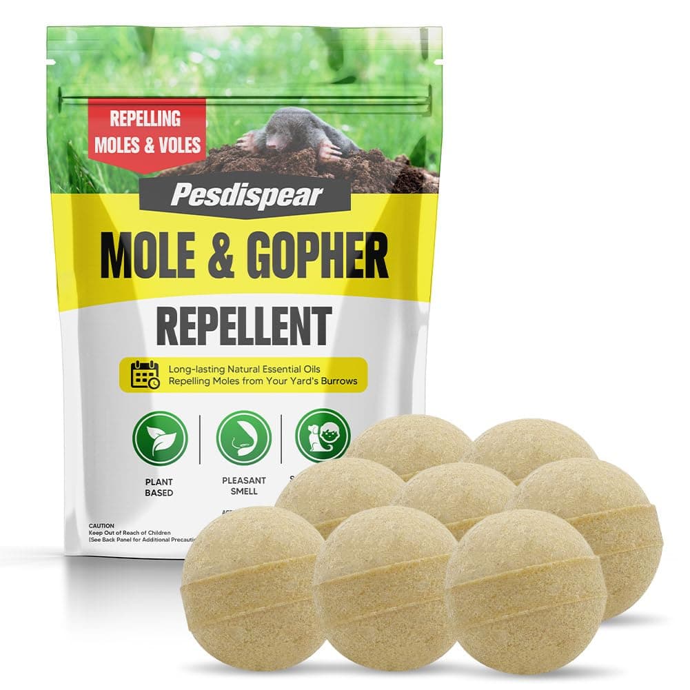 Mole Repellent，Mole Repellent Outdoor, Mole Trap Vole Control Better Than Ultrasonic for Yard Lawn and Outdoor Wide Range Coverage 8 Pack