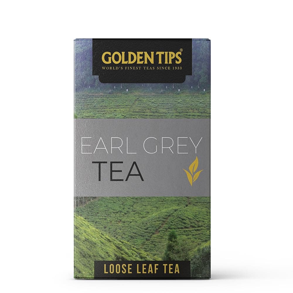 Golden Tips Earl Grey Loose Leaf Black Tea,Full-Leaf Blend Infused with Bergamot, Refreshing & Citrusy Flavor, Classic English Tea, Aromatic & Rich Taste (100 Gram 50 cups)
