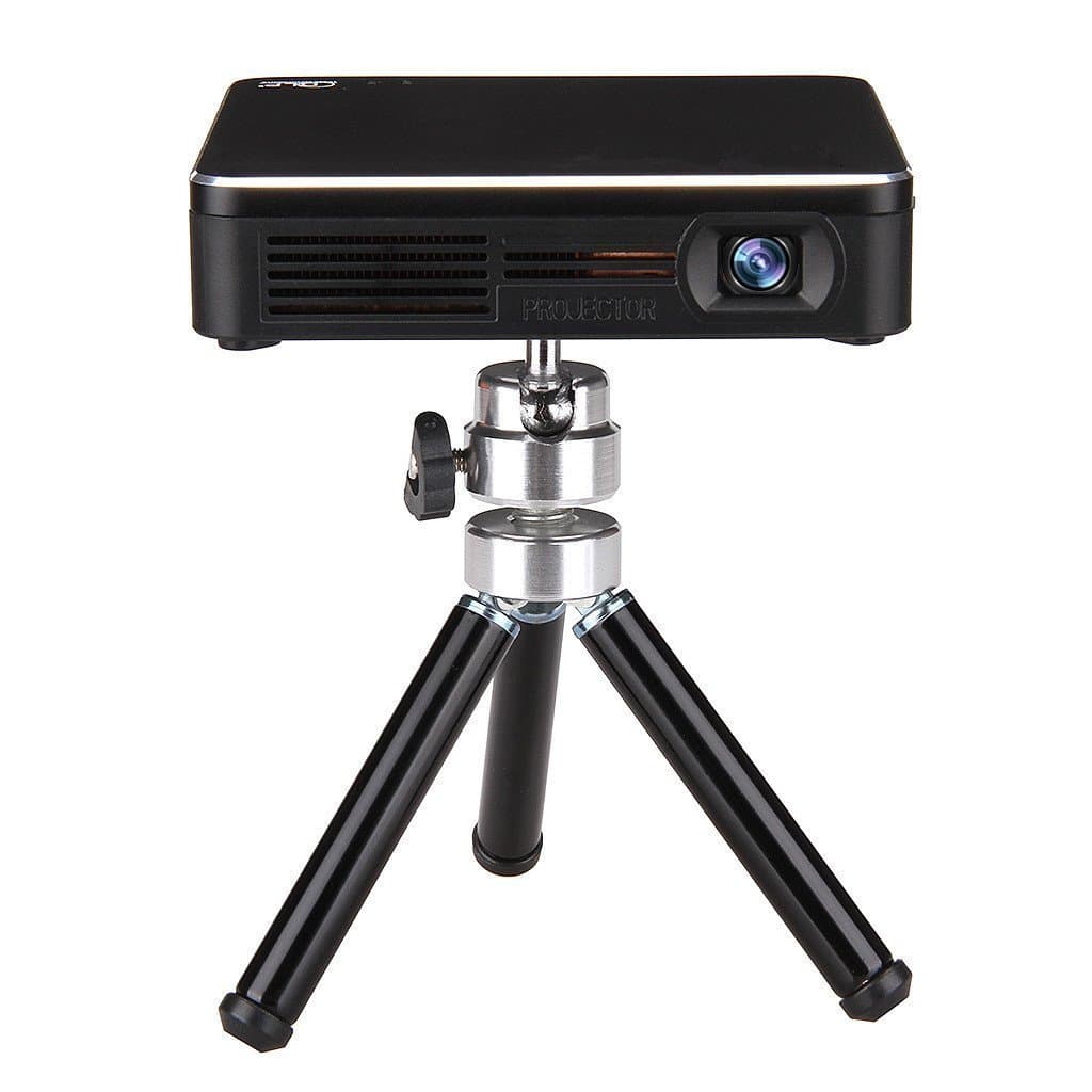 FastFox Mini DLP Projector 100 Lumen 856x480 Resolution Video Beamer Built-in Battery support USB HDMI Black Color