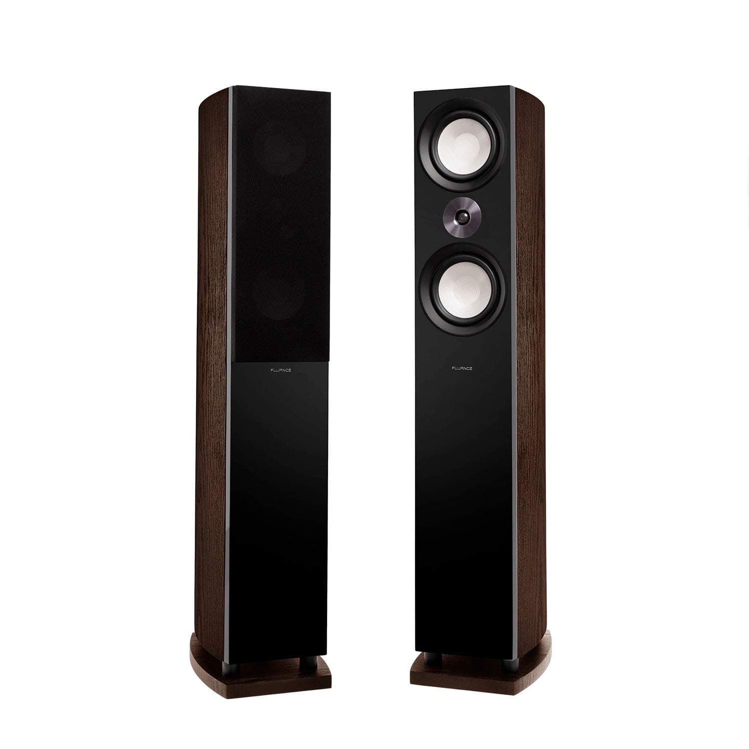 Fluance Reference High Performance 3-Way Floorstanding Loudspeakers with Down-firing 8" Subwoofers for 2-Channel Stereo Listening or Home Theater System - Walnut/Pair (XL8FW)