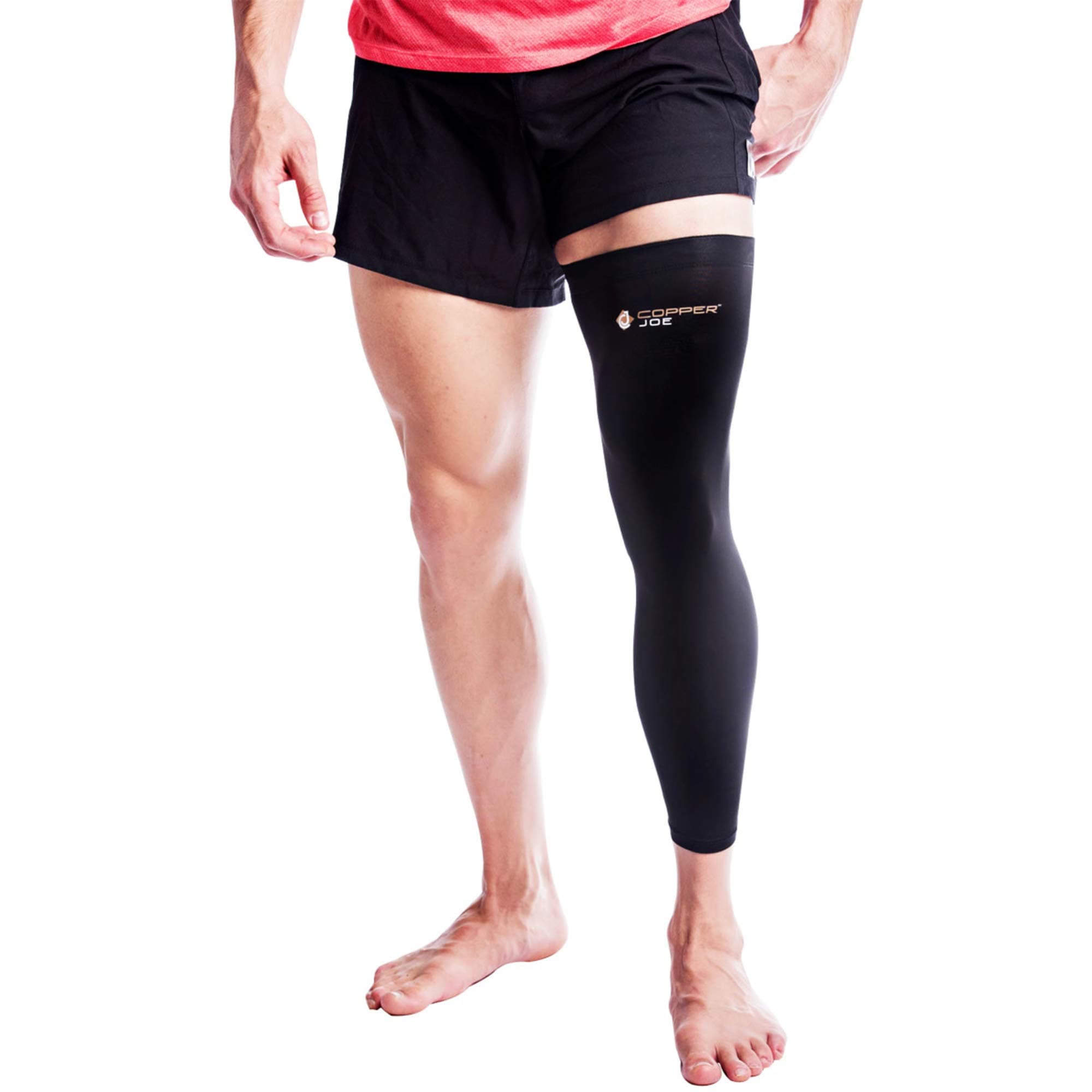 Copper Joe Full Leg Compression Sleeve Support for Knee, Thigh, Calf, Arthritis, Running and Basketball