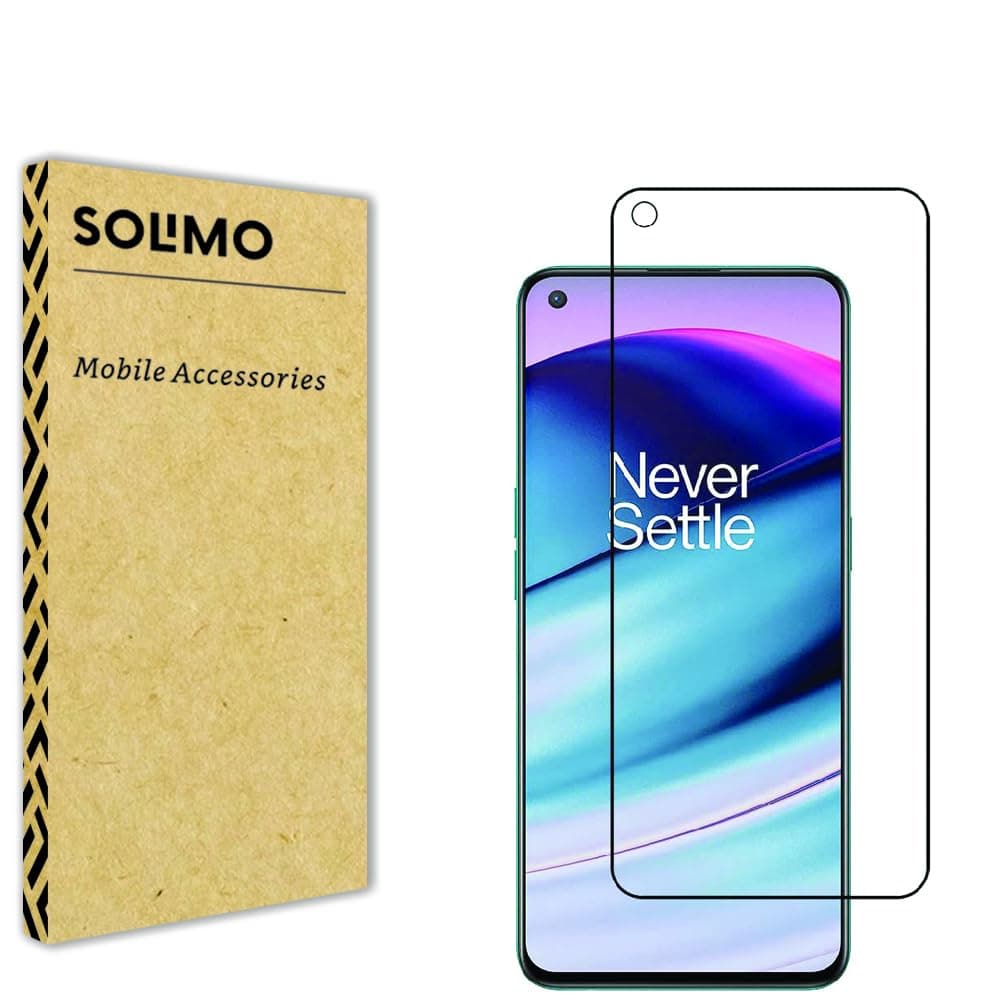 Amazon Brand - Solimo Edge-to-Edge Tempered Glass Screen Protector for OnePlus Nord CE 5G 2021, Realme X7 Max/Realme GT 5G / Realme GT Black Edge | Easy Installation