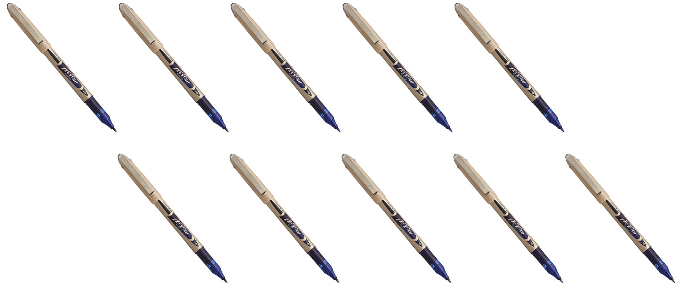 Zebra Pen Zeb-Roller Ax7 Rollerball Gel Pen, Medium Point, 0.7mm, Blue Ink, Arrow Tip, 10-Pack