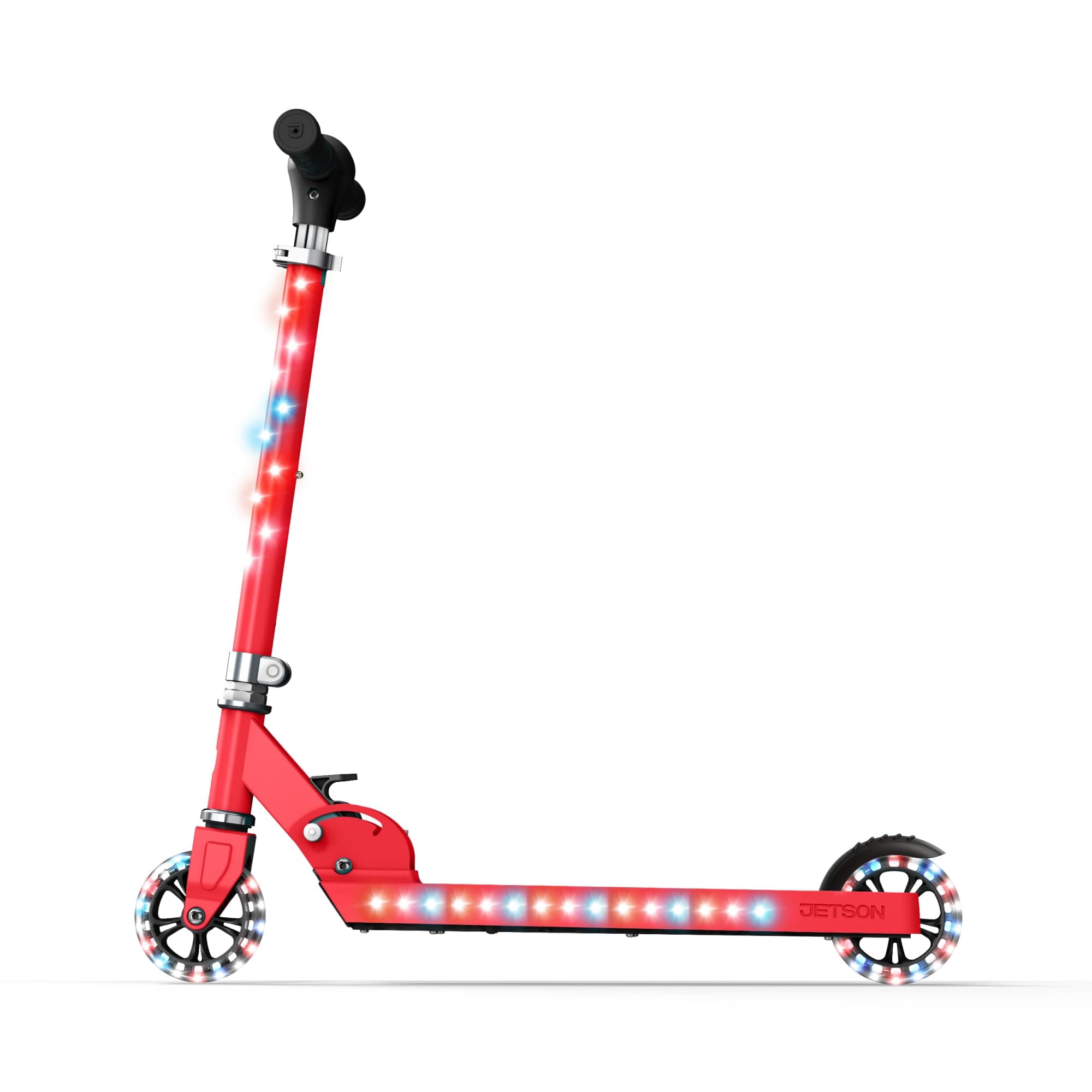 Jetson 2-Wheel Light-Up Kick Scooter, Light Up Deck and Wheels, Height Adjustable Handlebar, Rear Brake, Easy-Folding Mechanism, 4 or 6 inch wheels
