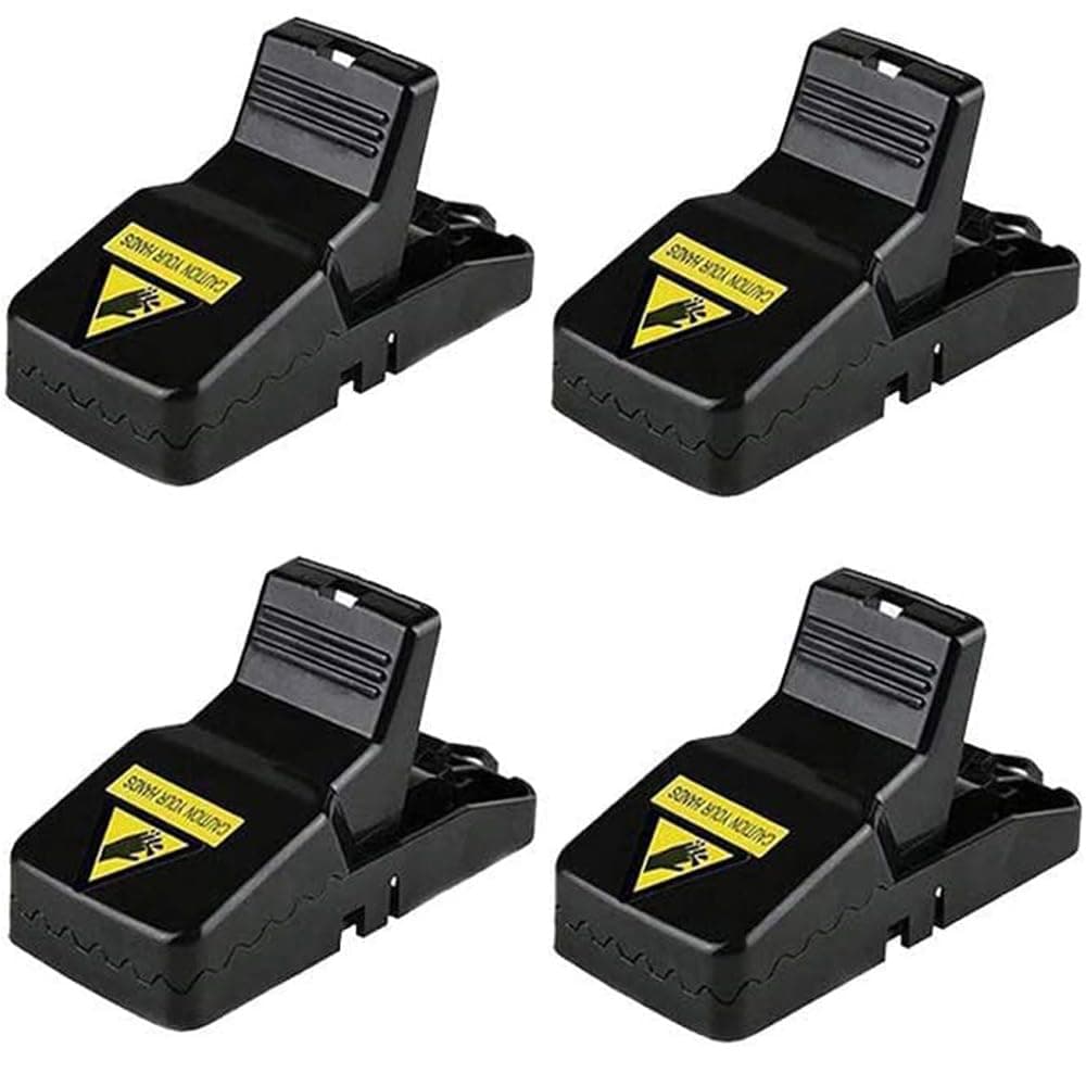 BOMPOW Large Mouse Traps Rat Traps That Kill Instantly Reusable Snap Big Mice Traps Easy to Bait, 4 Pack