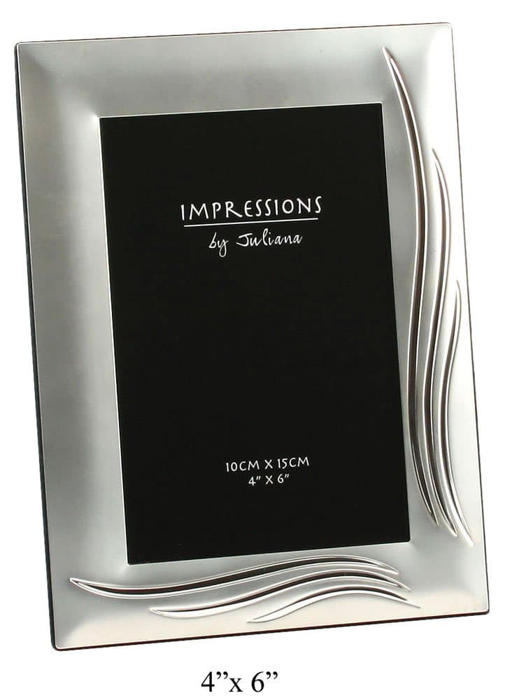 Satin Silverplated Grass Blade Design Photo Frame 4"x6"