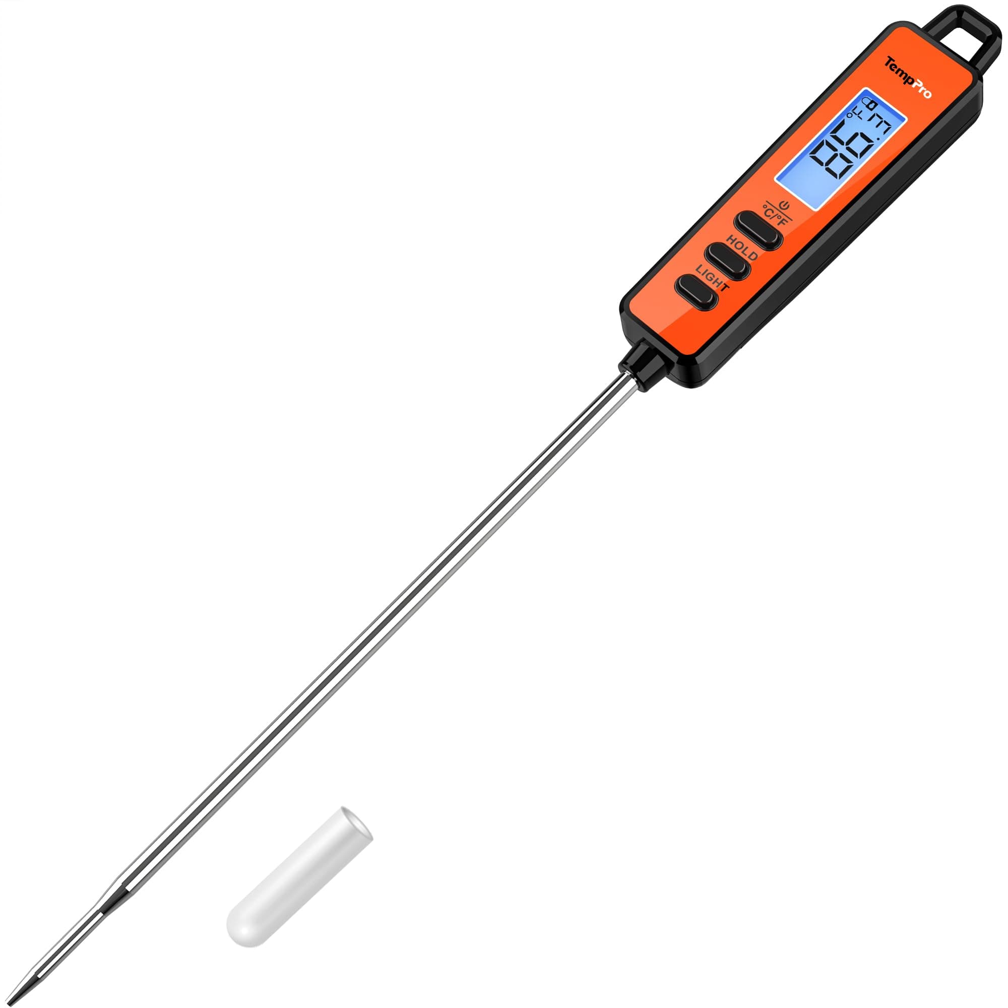 TP01A Digital Meat Thermometer for Cooking Candle Liquid Deep Frying Oil Candy, Kitchen Food Instant Read Thermometer with Super Long Probe, Backlit, Lock Function (Previously ThermoPro)