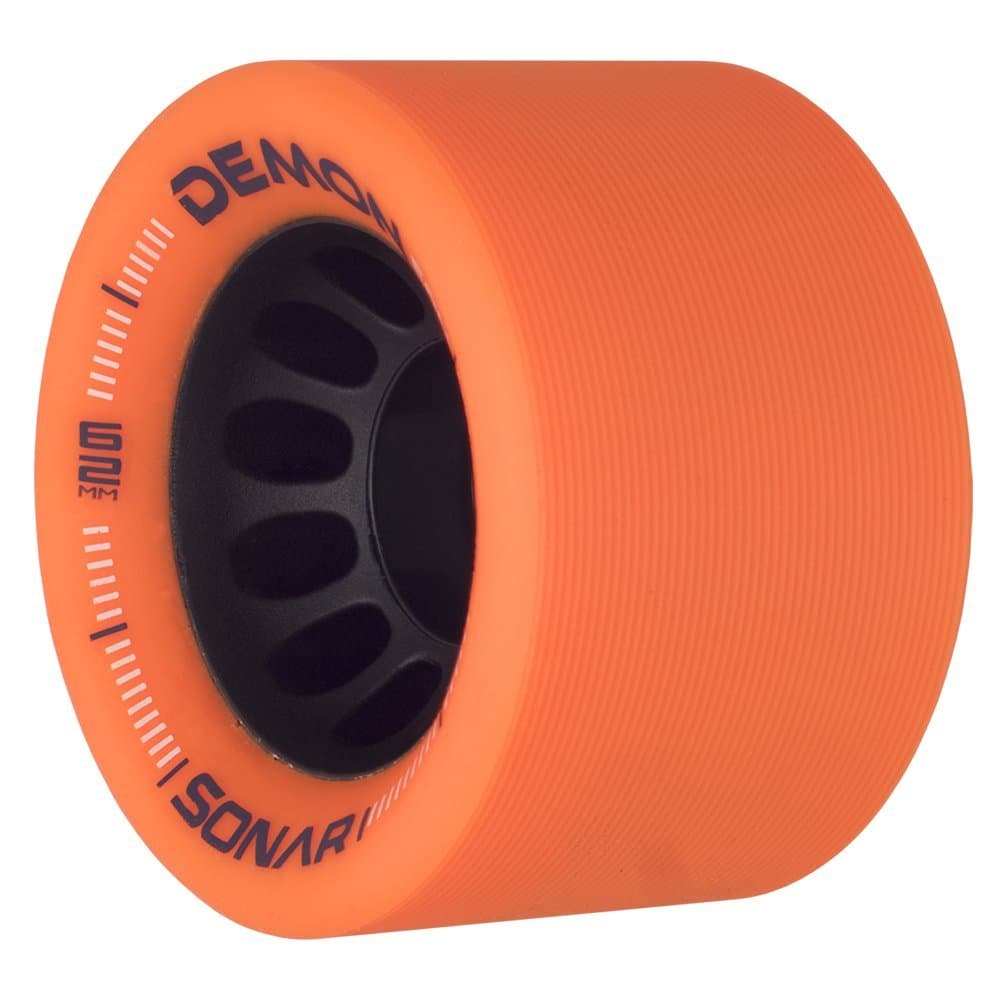 Sonar Wheels - Demon EDM - Roller Skate Wheels - 4 Pack of 43mm x 62mm Wheels | Orange 95A