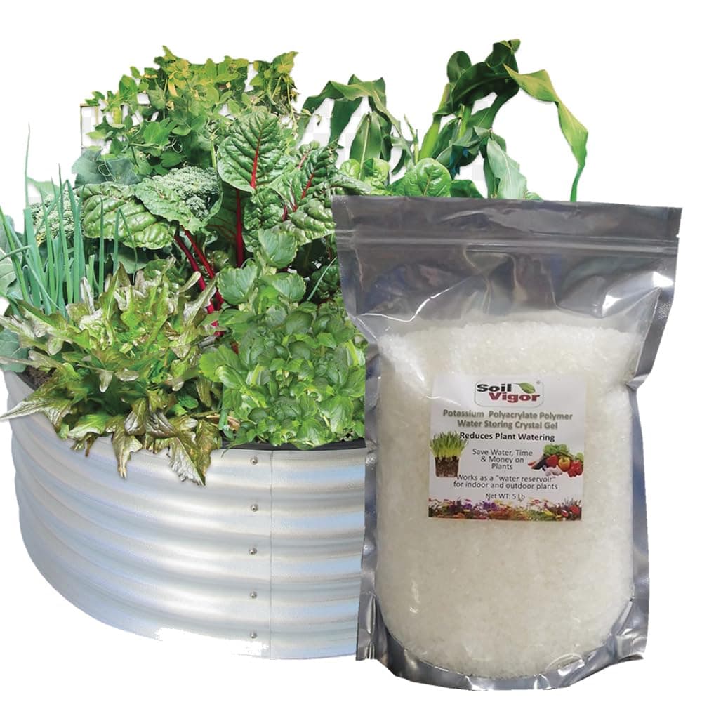 5 Lbs. Soil Vigor Super Absorbent Polymer, Moisture Trap for All Plants, Trees, Shrubs, Vegetable, Flower Gardens, and Lawns