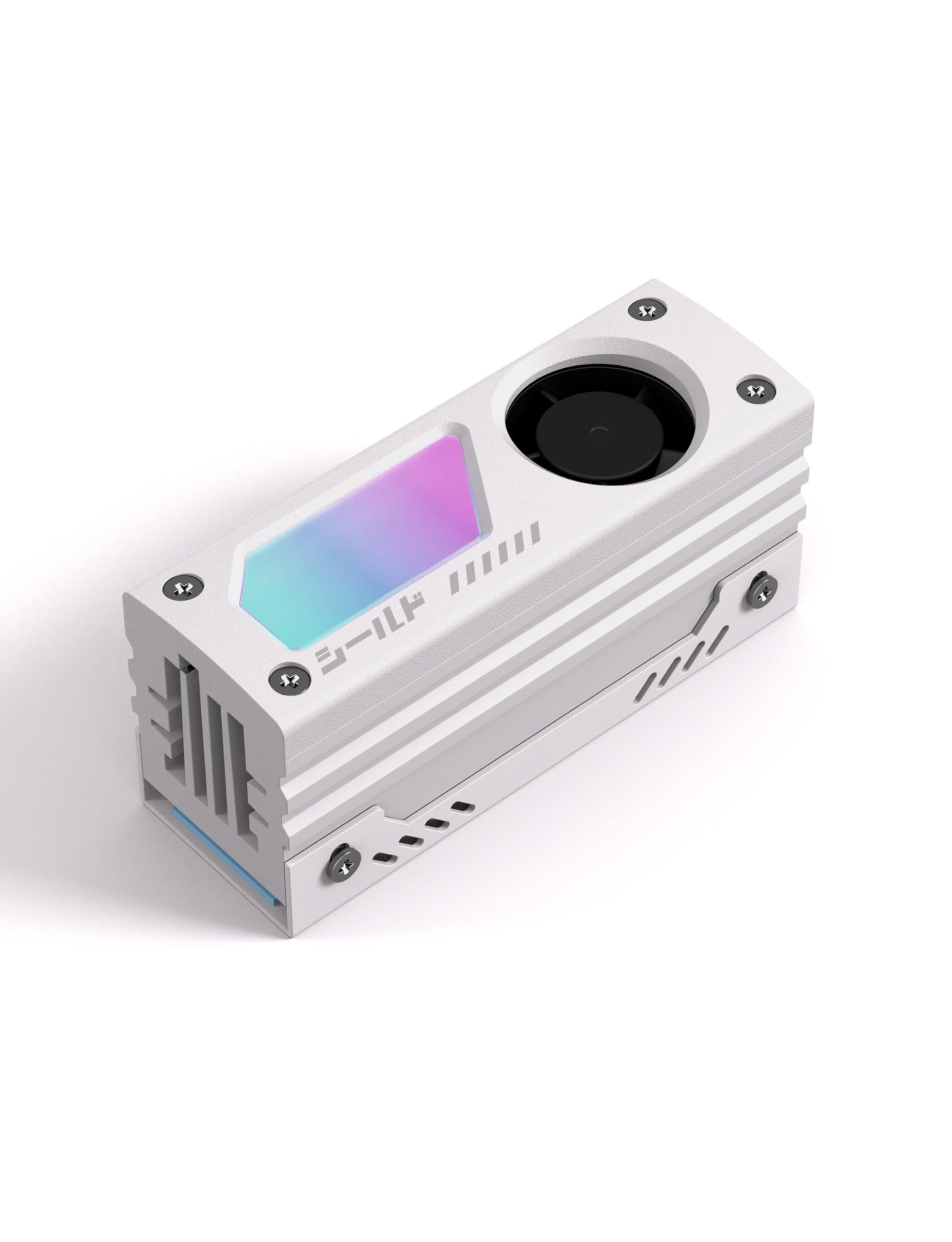 EZDIY-FAB Shield ARGB M.2 SSD Heatsink with Build-in 20mm PWM Fan, Premium Aluminum Design,5V 3-Pin ARGB Sync, High-Performance SSD Cooler for M.2 2280-White-1 Pack