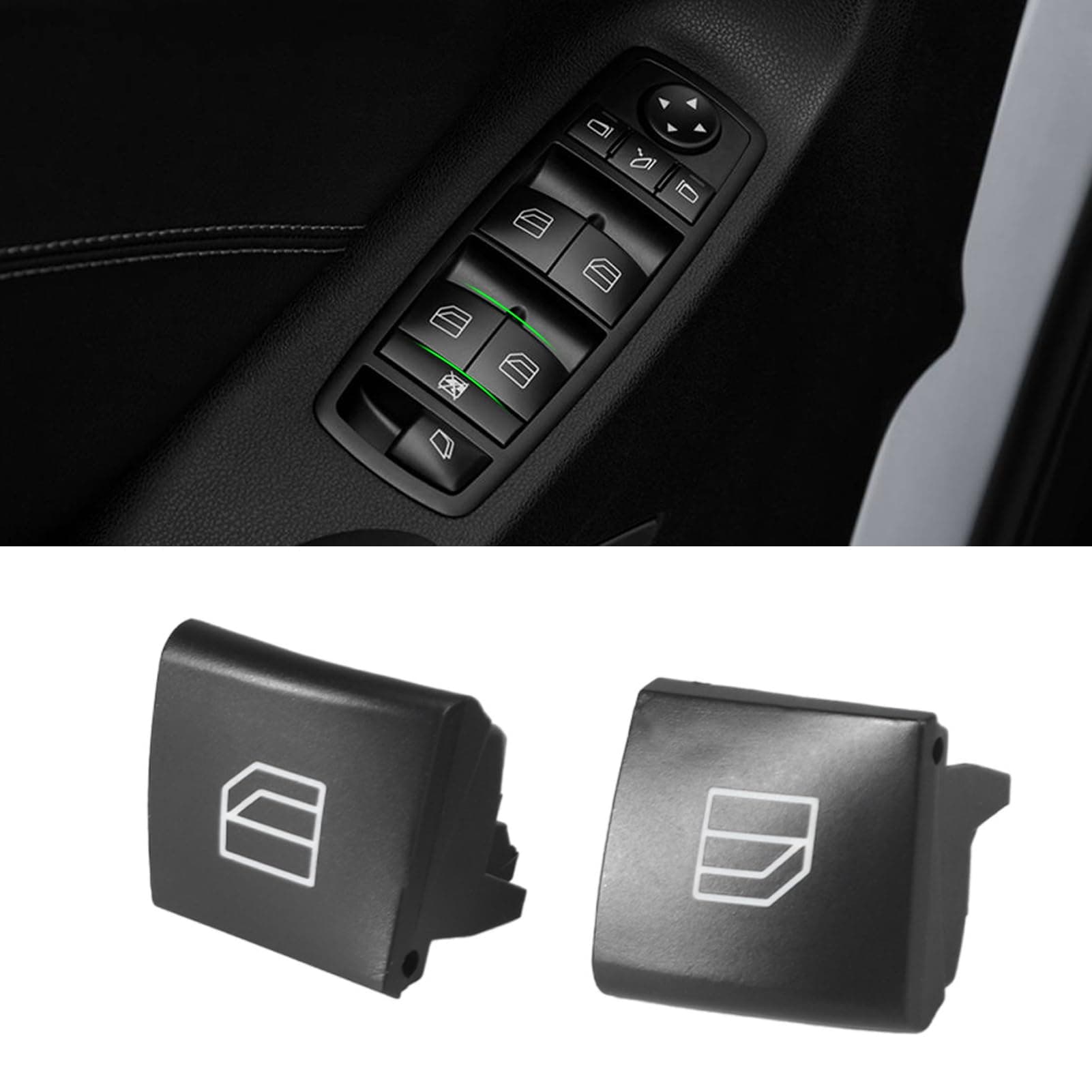 Moonlinks W164 Window Switch Button Compatible with Mercedes Benz ML GL R Class Window Switch Repair Button Covers,Rear Left and Right Driver Side(W164 2006-2011,X164 2007-2012,W251 2006-2012,2 Pcs)…