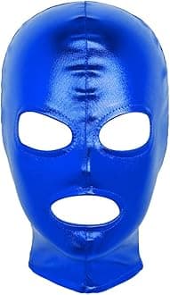 Unisex Leather Full Cover Face Mask Elastic Breathable Cosplay Costumes Open Eyes Mouth Headgear