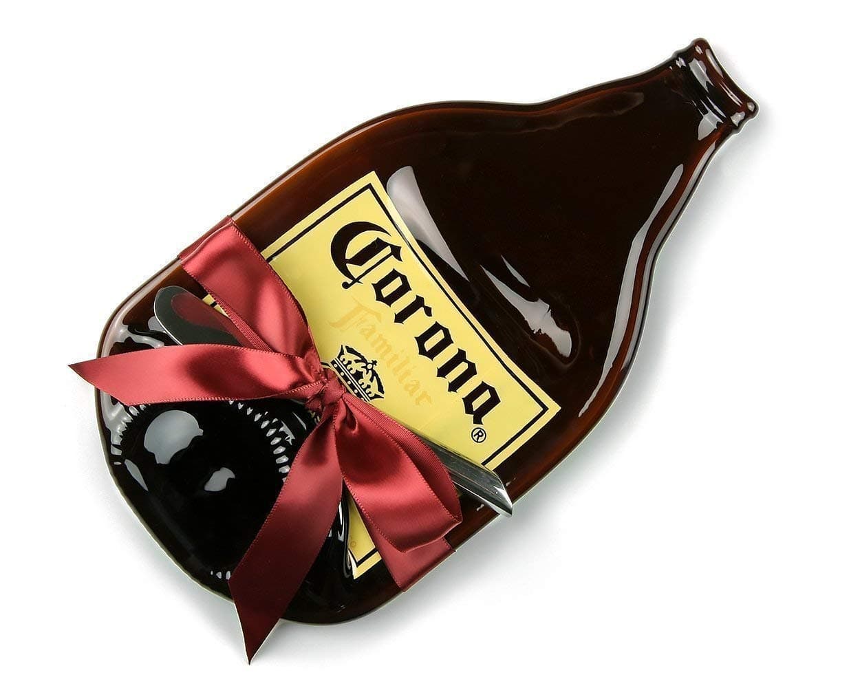 Large Corona Melted Bottle Cheese Tray with Cheese Spreader