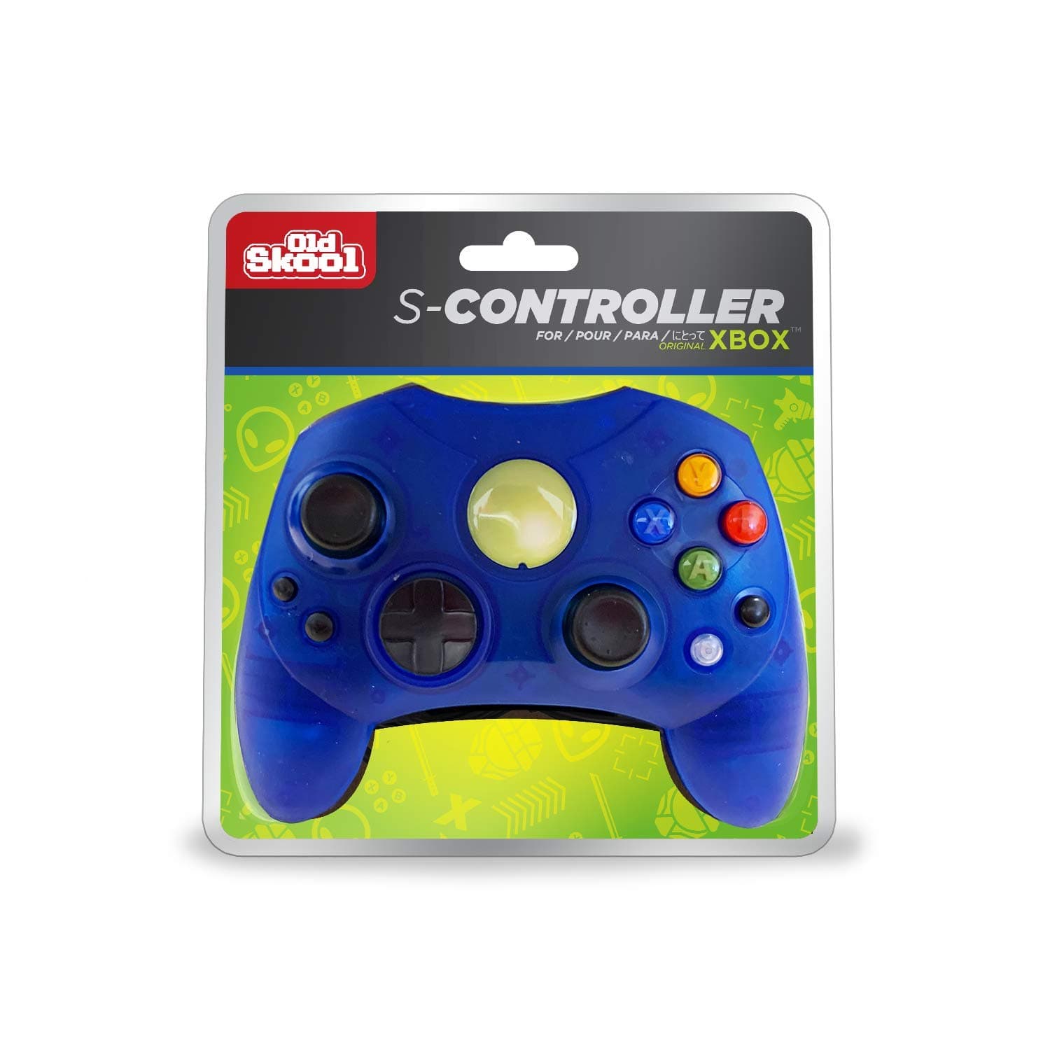 Old Skool Controller S-Type Wired Game Pad compatible with Xbox - Blue