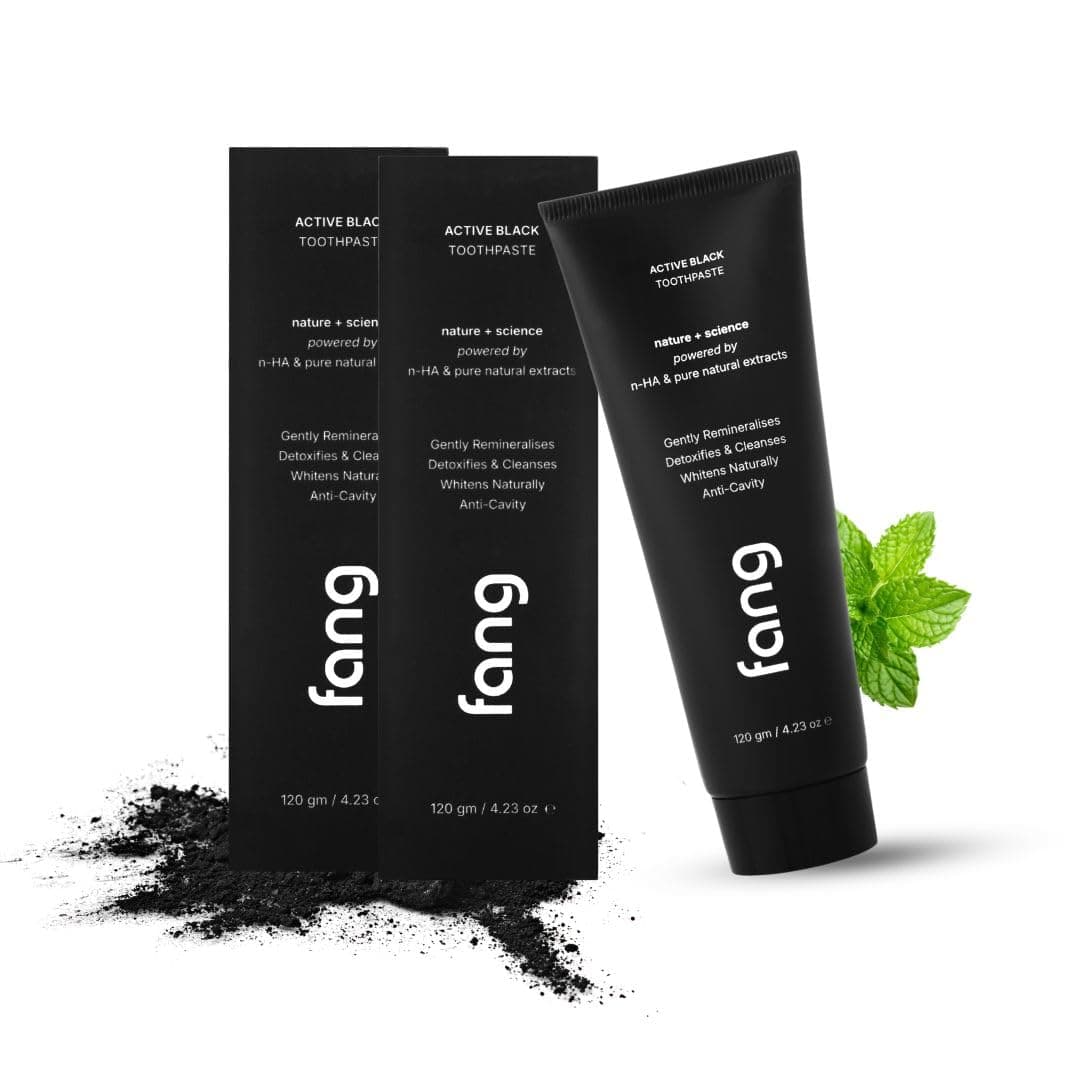 Natural Toothpaste|Teeth Whitening|Heals Sensitive Teeth|Fights Cavities, Gum Diseases & Bad Breath|SLS & Chemical Free |Organic, Vegan (Pack of 2, Activated Charcoal)