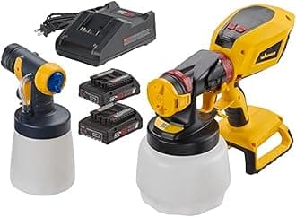 Spraytech 2454976 FLEXiO 3550 18V Cordless Handheld HVLP Paint Sprayer, Sprays Most Unthinned Latex, Includes Two Nozzles and Two Batteries, Complete Adjustability