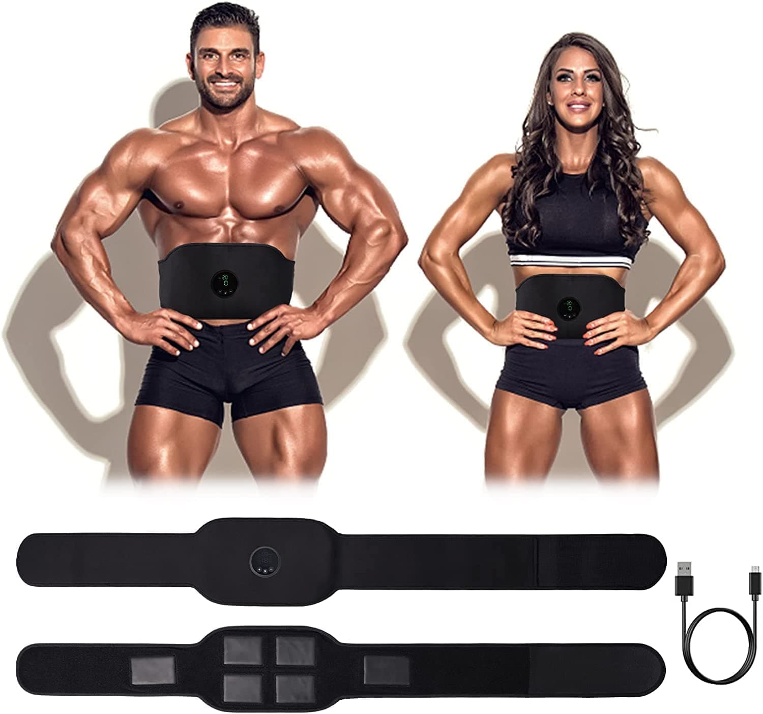 ABS Stimulator,Ab Machine,Abdominal Toning Belt Workout Portable Ab Stimulator Home Office Fitness Workout Equipment