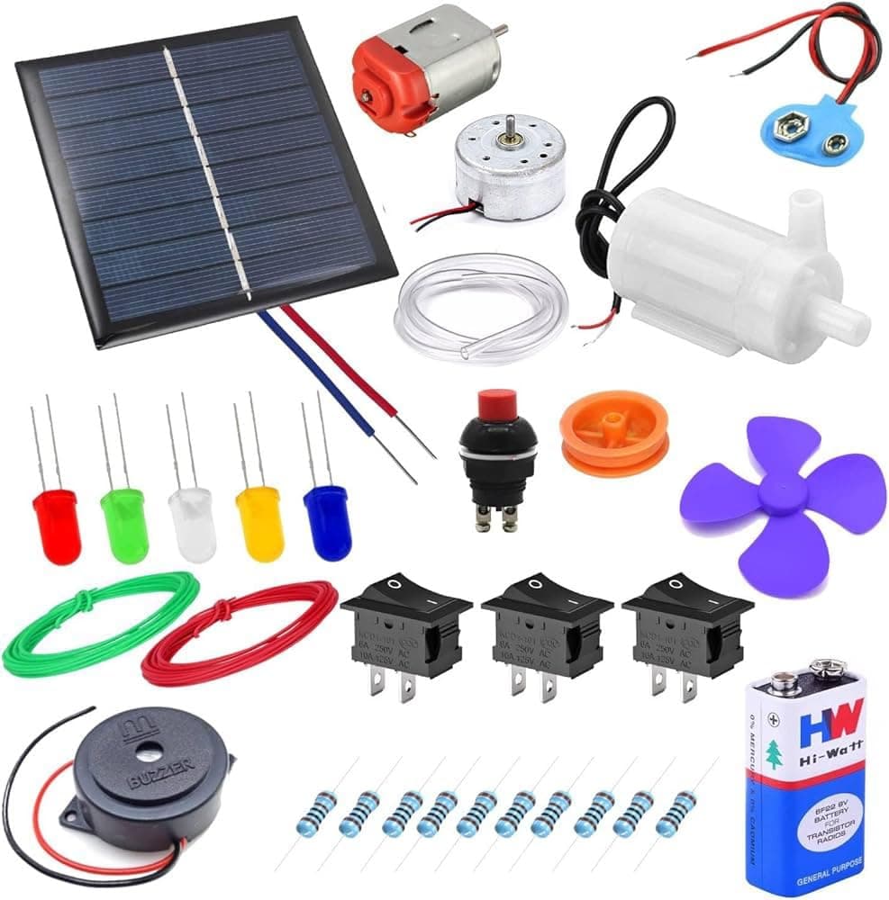 NEXT GEEK Solar Power, Simple Circuit,Buzzer, Water Pump,Project kit Science Experiment Electronic kit for Kids with Instruction Manual