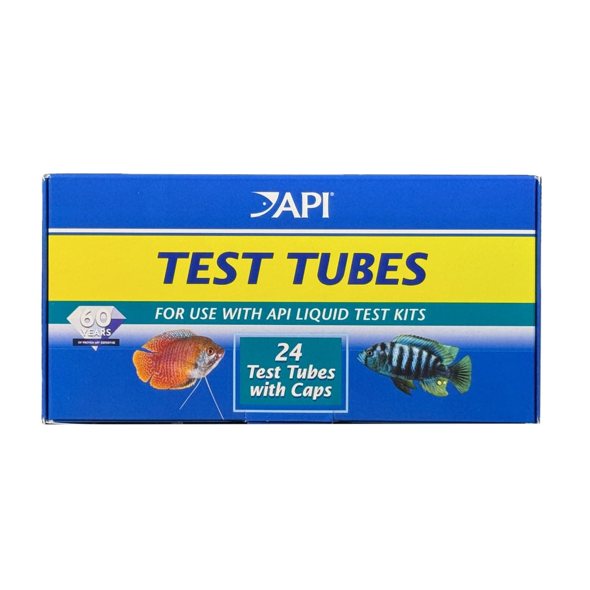 API REPLACEMENT PLASTIC TEST TUBES WITH CAPS For Any Aquarium Test Kit Including API Freshwater Master Test Kit 24-Count Box