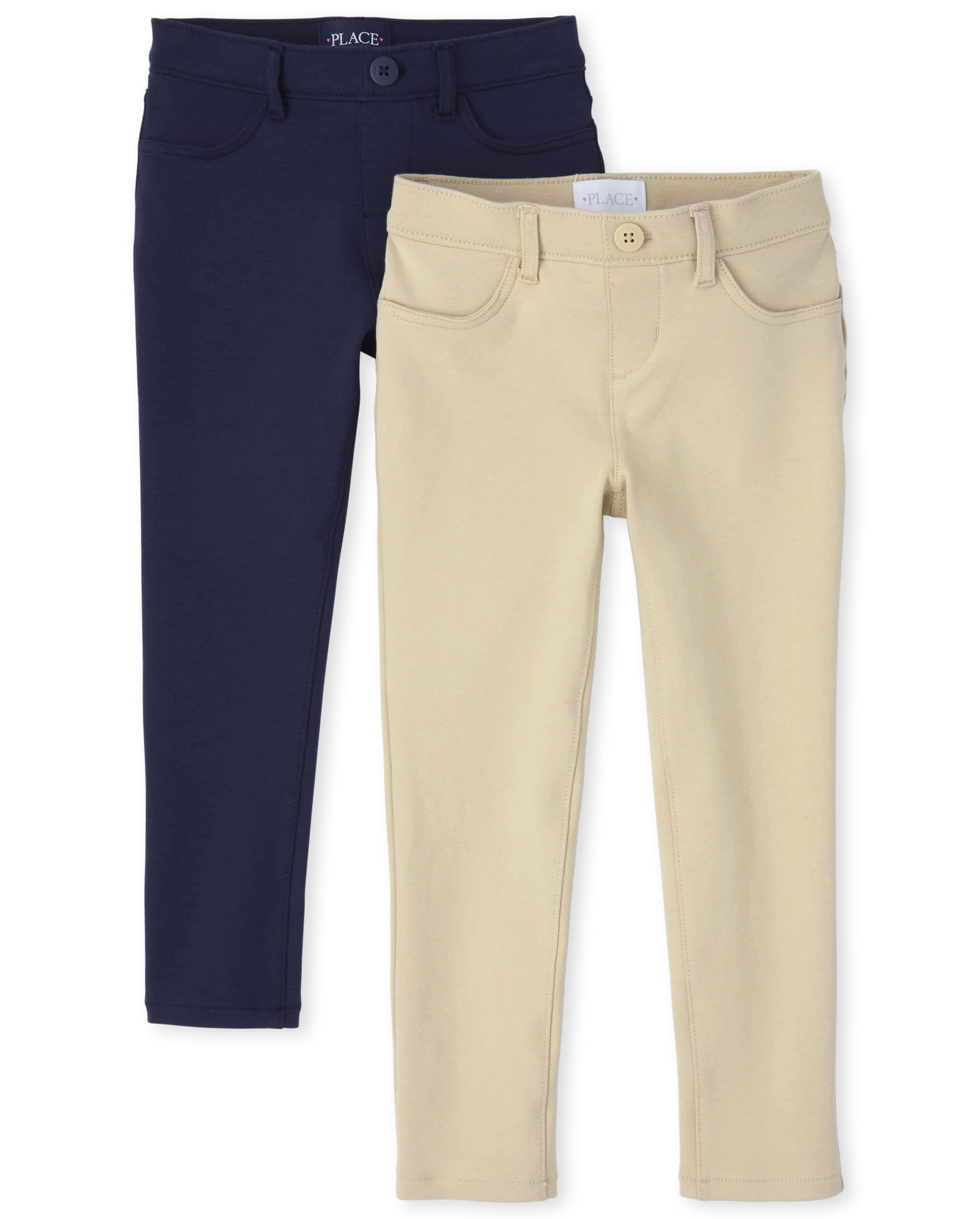 Girls Ponte Knit Pull on Jeggings,multipacks