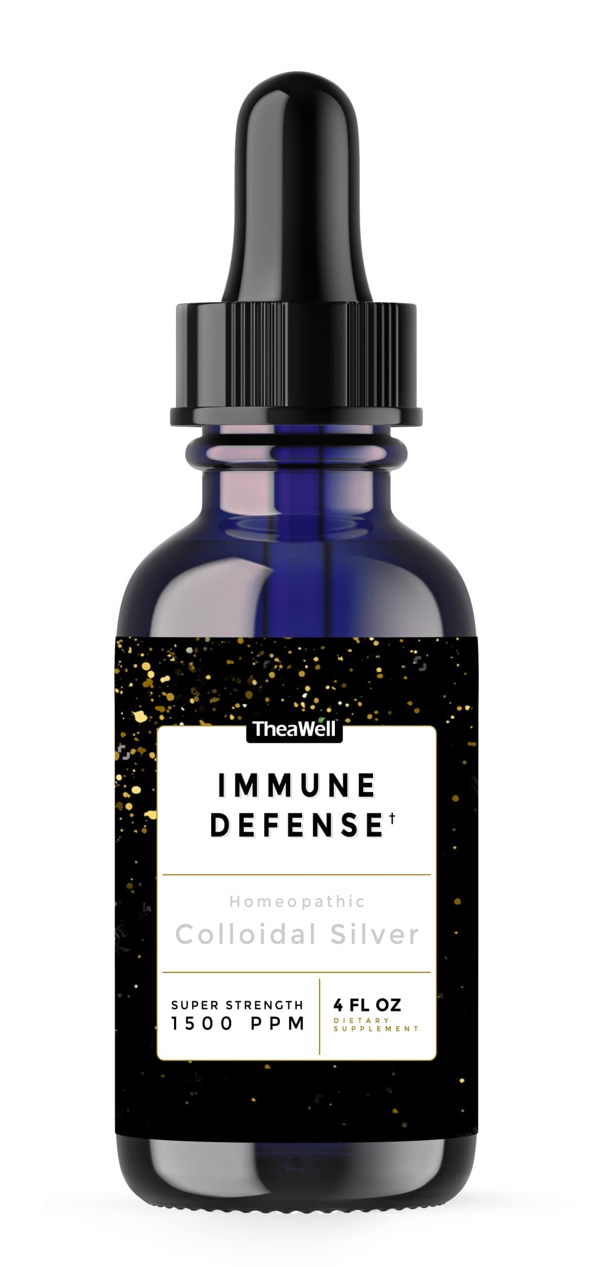 Colloidal Silver 1500 PPM, Super-Strength Concentration, Immune Defense, High-Grade Mild Silver Protein (4.00 Fl Oz, 4.00, Fl Oz) by TheaWell