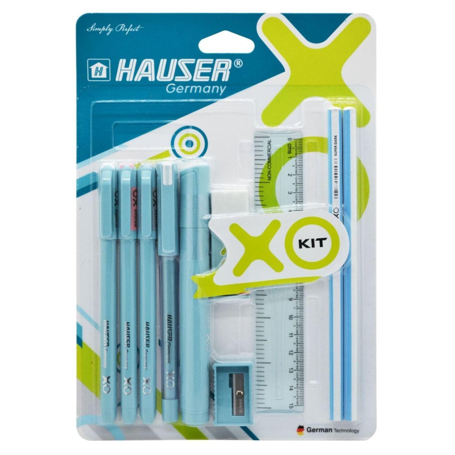 Hauser XO Writing Stationery Kit | A Complete Writing Kit | Gift Set for Kids Students & Office | Combination Set of 10 - Color May Vary