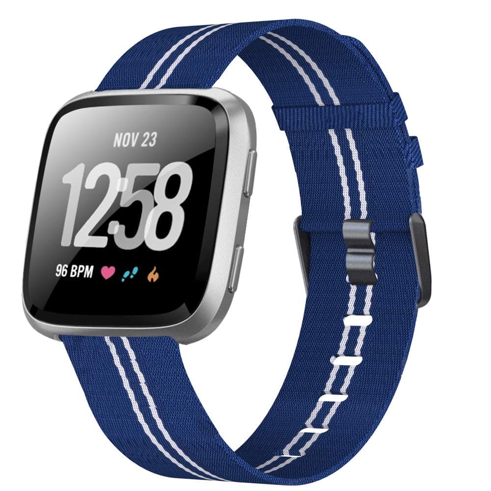 XIMU Bands Compatible with Fitbit Versa/Versa 2 / Versa Lite, Soft Woven Fabric Replacement Band Quick Release Canvas Strap Wristbands Accessories Women Men for Versa Smart Watch