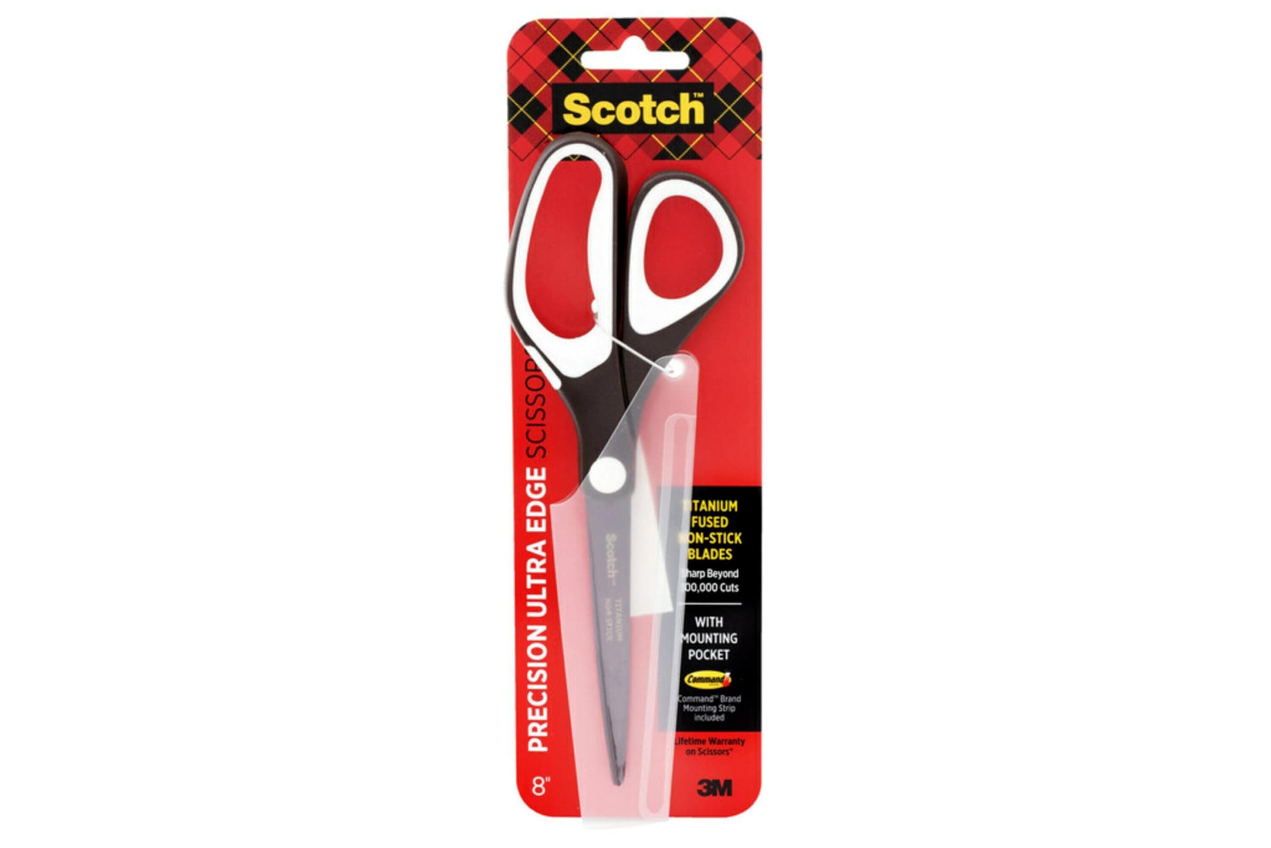 Scotch 8" Precision Ultra Edge Bent Titanium Non-Stick Scissors, Ideal for Fabric, Crafts, Cardstock and Photos (1468TUNS-MIX)