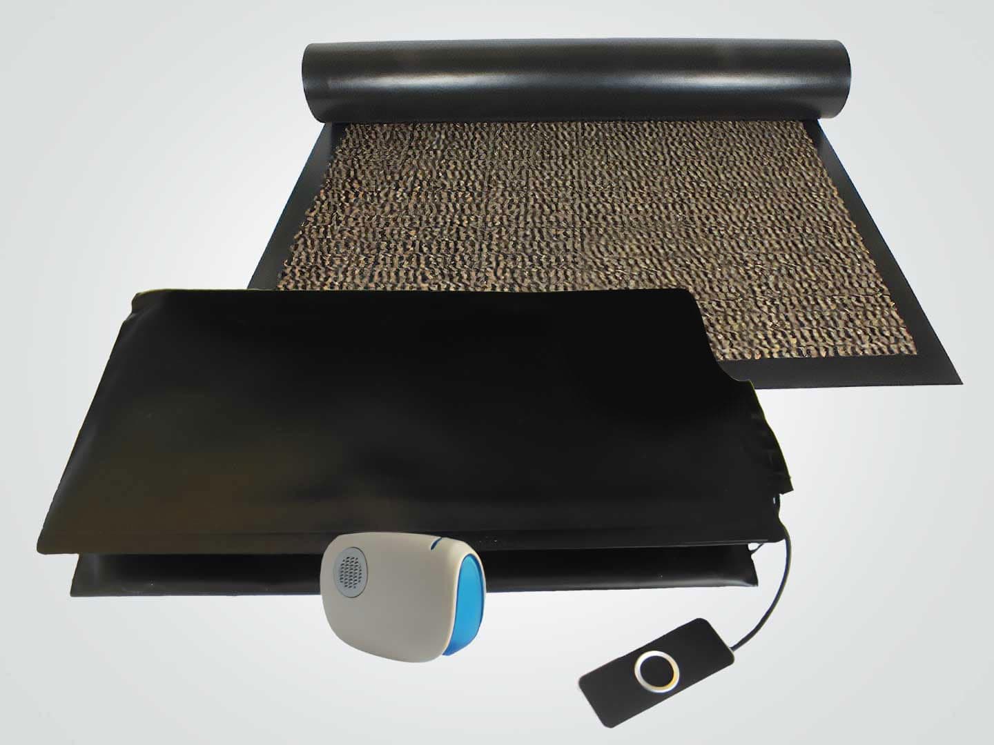 Floor Sensor Pressure MAT Alarm System Mat On Guard IP100CM Single EXIT with Cover MATS for The Elderly and Dementia Care with Portable Receivers. Wireless with Cover Mats (Gold)