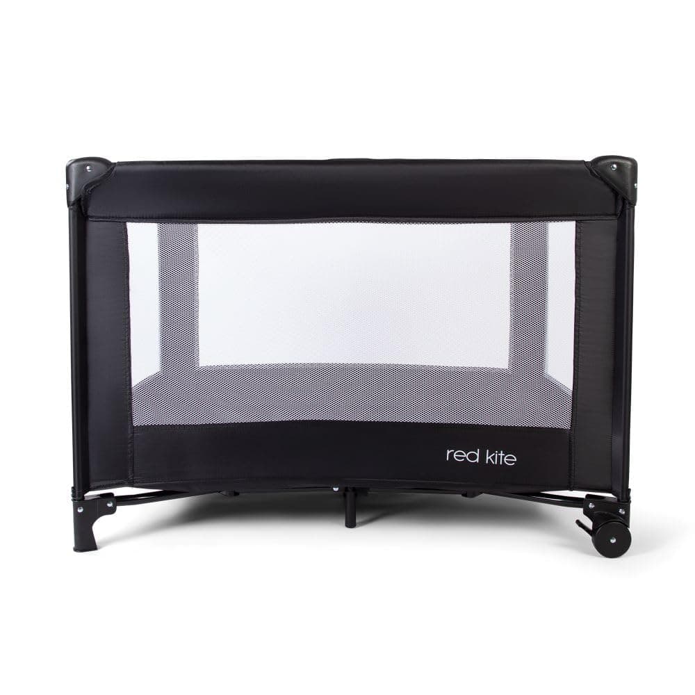 Red Kite Black Sleep Tight Travel Cot, Black