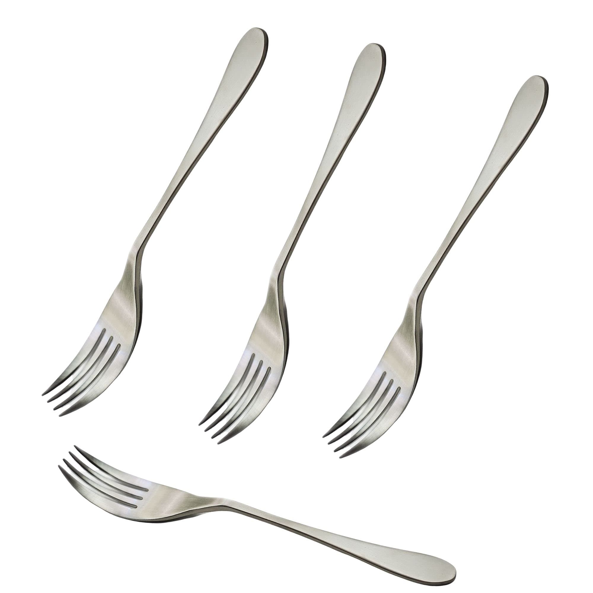 Lite Stainless Steel, 4 Piece Set, Dinner Knork Fork (Open Stock), Matte Brushed Finish