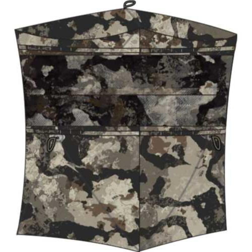 Muddy Infinity Camo Shadow Mesh Windows Black Backed Water Resistant Heavy-Duty 600 Denier Fabric Ground Blind, 2-Person