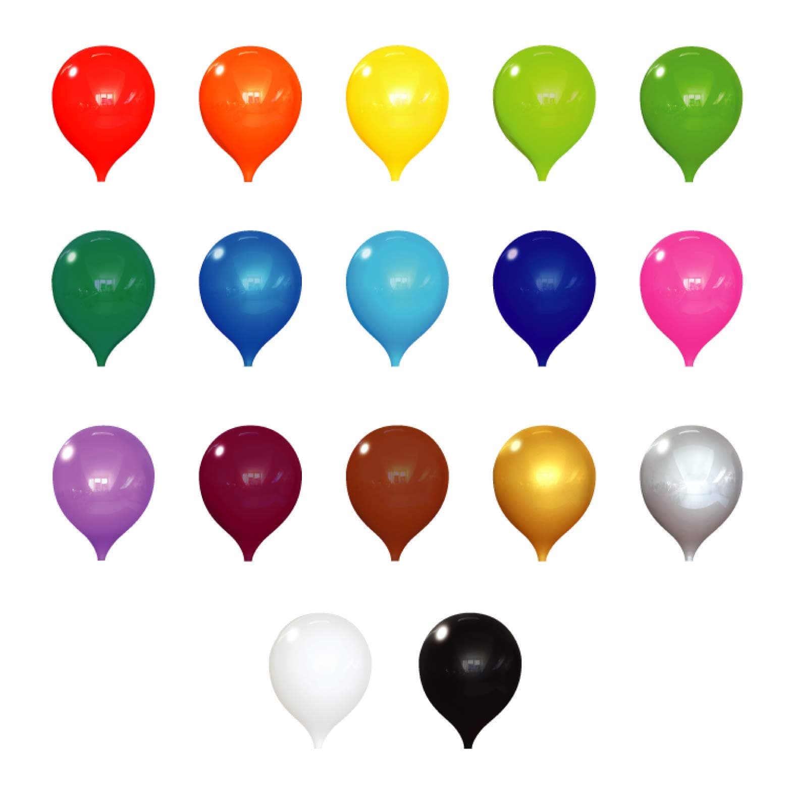 PermaShine - Reusable Helium Free 13" Replacement Balloons (4-Pack) - Permanent Plastic Indoor and Outdoor Balloons - Hardware Required