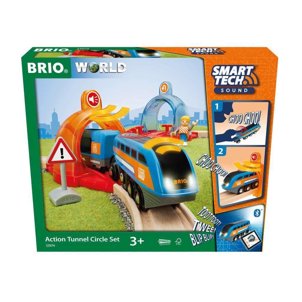 33974 World-Smart Tech Sound-Action Tunnel Circle Set | Interactive Toy Train Set | Enhances Motor Skills | FSC Certified Wood | Compatible with All BRIO Tracks and Vehicles