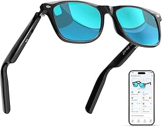 GetD AI Smart Glasses with ChatGPT Assistant, Real Time Translation, Polarized Sunglasses Men & Women Unisex, 2 in 1 Headphones and Glasses, Black, M(Polarized Sunglasses)