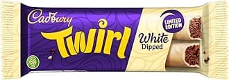 Cadbury Limited Edition White Chocolate Dipped Twirl Bars, Irresistible & Smooth, Twin Bars, 43 g