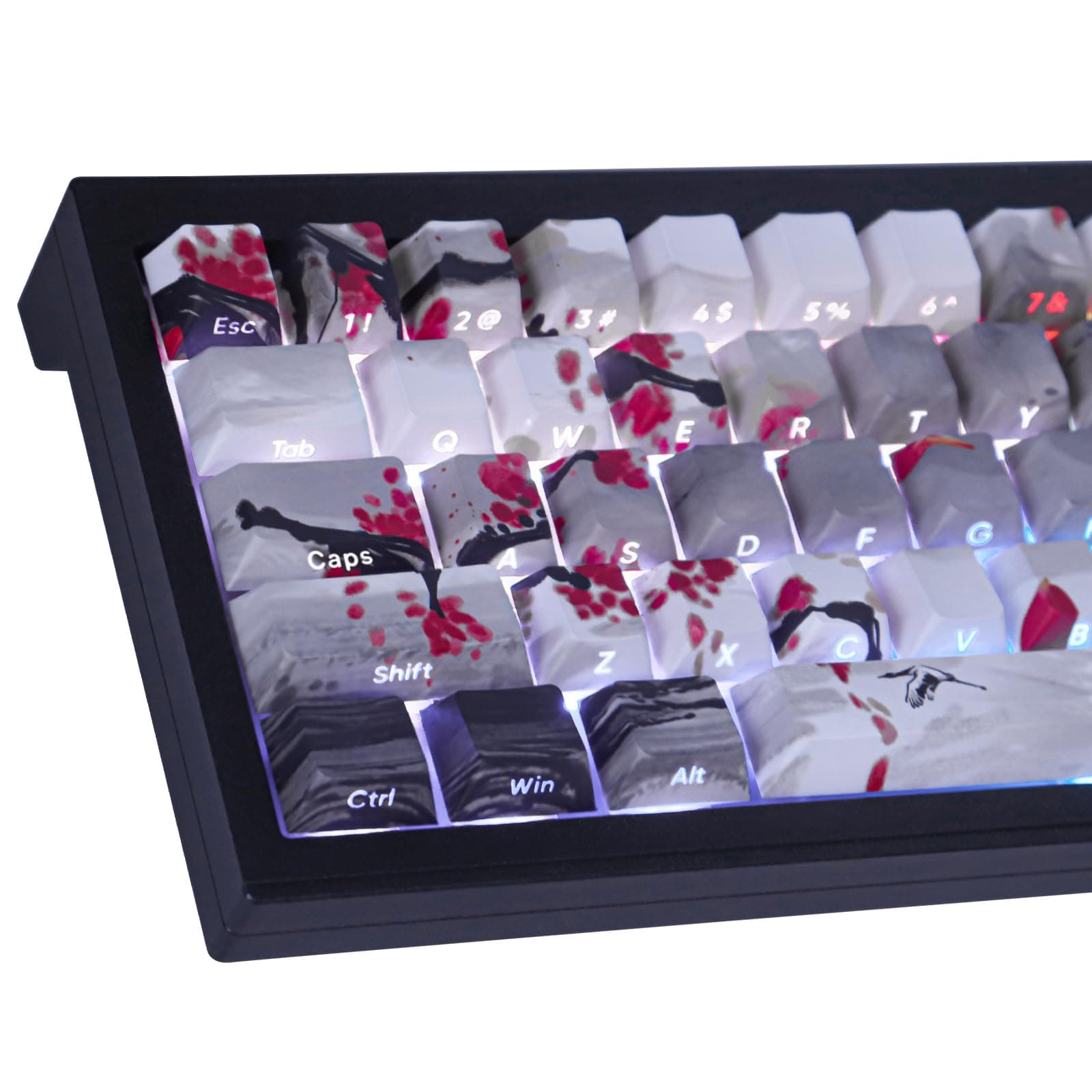 Tsungup PBT Keycaps - Side Print Keycap Set,135 Keys Double Shot Shine Through Landscape Painting Custom Keycaps,Cherry Profile Keyboard Key caps for Cherry MX Switches Mechanical Keyboards