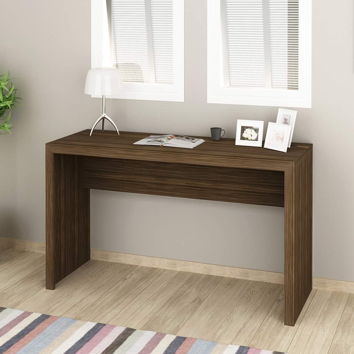 Tecnomobili Office Table, Walnut, 74.5 cm X 127 cm 46.5 cm