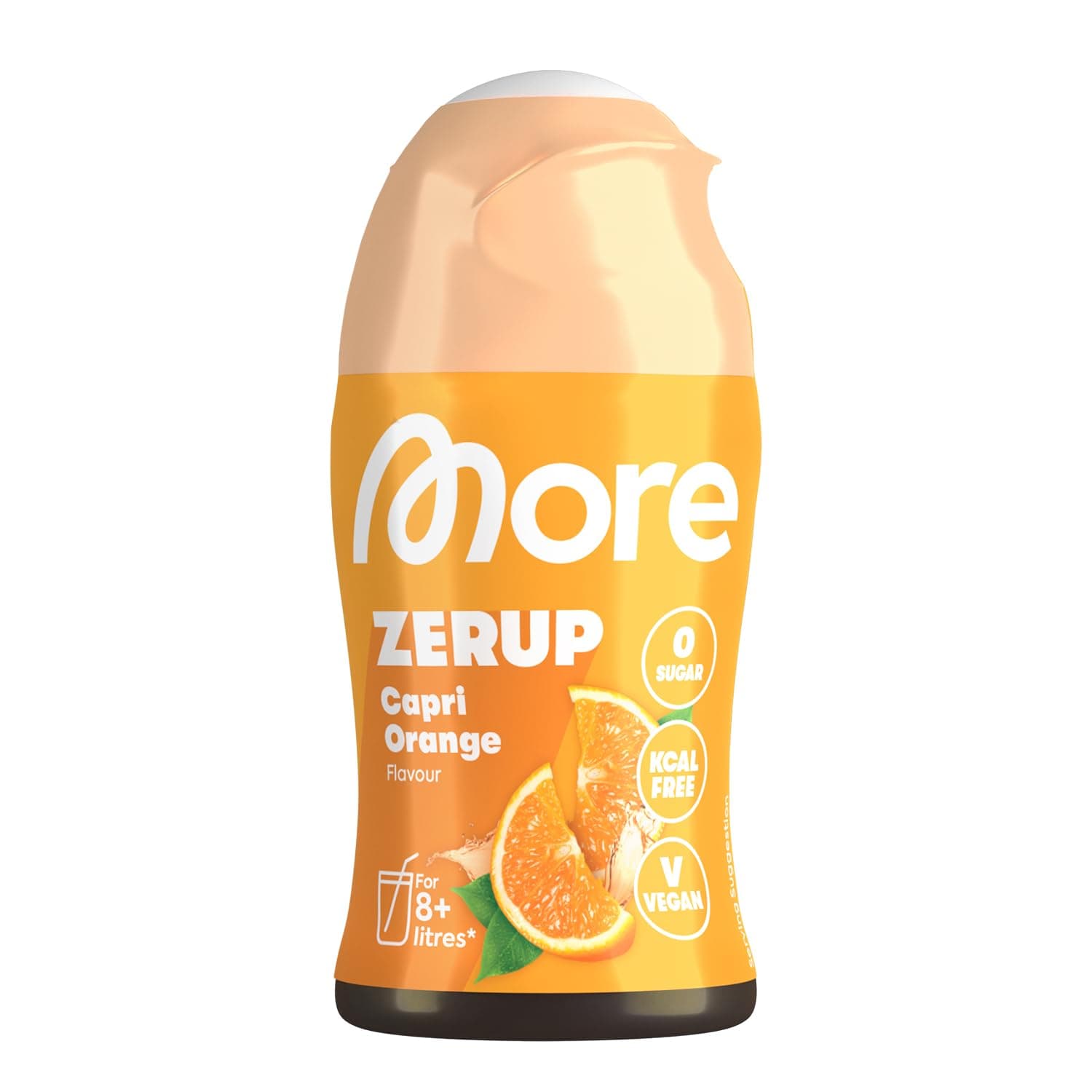 MORE Zerup, Zero Calorie Syrup a.o. with Real Fruit Extracts, Capri Orange, 65 ml (up to 8 l Softdrink) - Zero Added Sugars