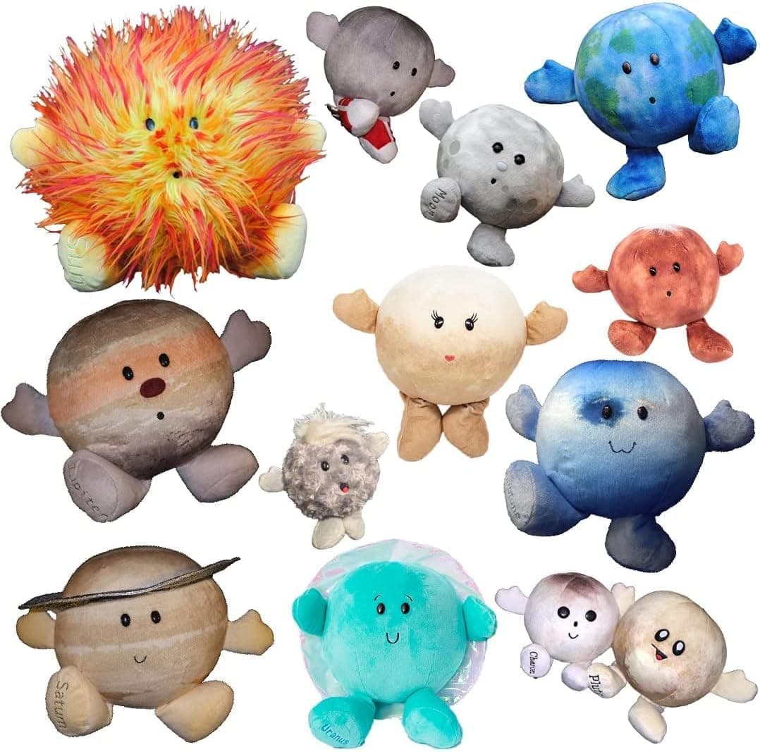 Solar System Set 12 Piece Buddy Science Astronomy Space Educational Plush Blue Planet Toys