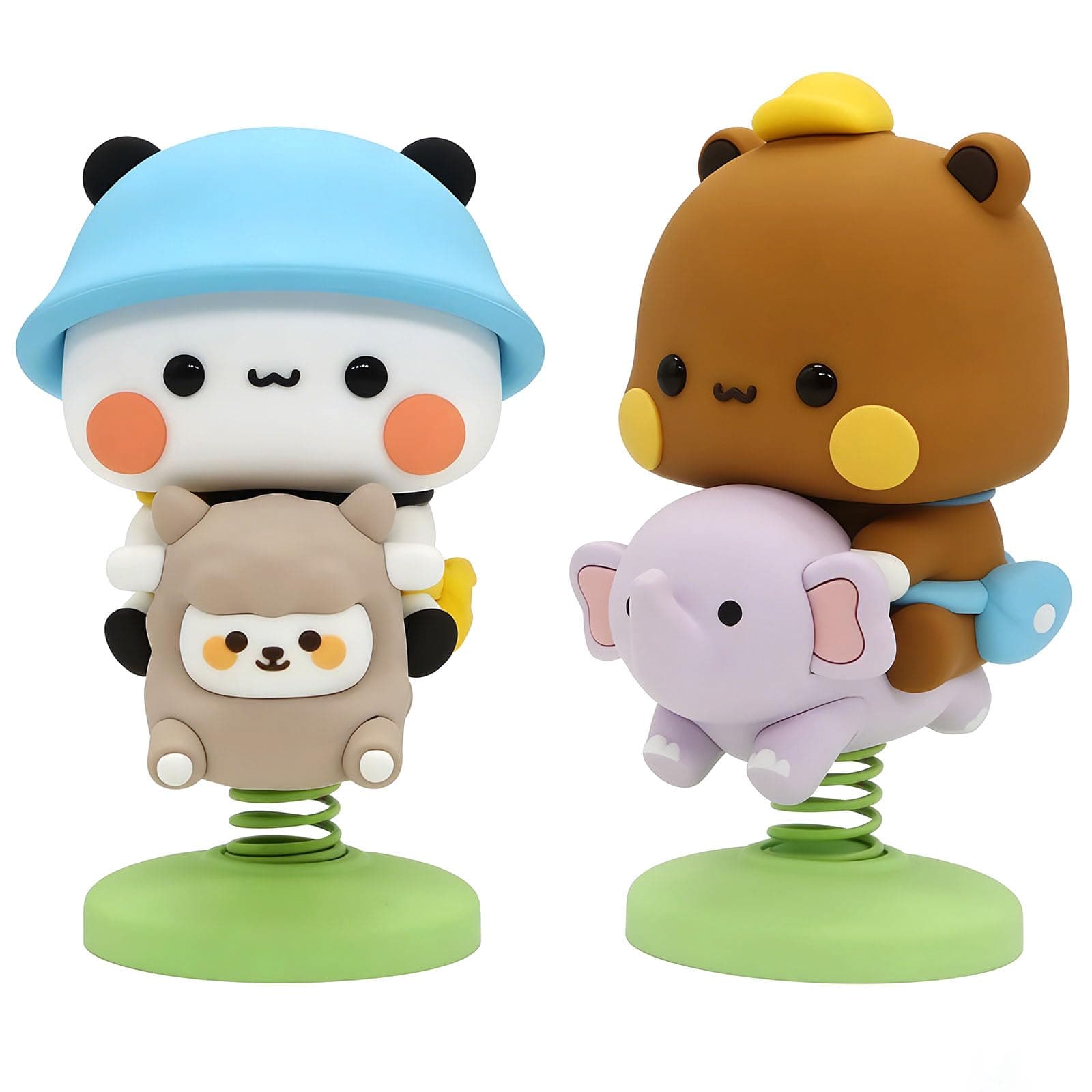 YOKUSHI 2 PCS Bubu and Dudu Bears Car Dashboard Decorations, Cute Cartoon Statue Bears Panda Figurine Office Desk Decor for Decor Accessories Tabletop Ornaments Gifts (C)