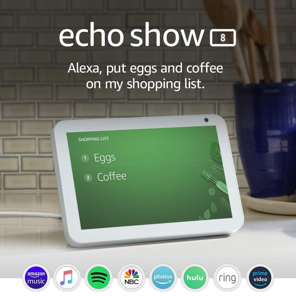 Certified Refurbished Echo Show 8 (1st Gen, 2019 release) -- HD smart display with Alexa – stay connected with video calling - Sandstone