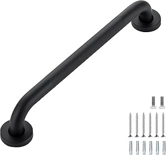 Grab Bars for Shower, 2 Pack 16-Inch Anti Slip Shower Handles for Elderly, Safety Shower Grab Bar, Stainless Steel Handicap Grab Bars for Bathroom (Black 1" Diameter)