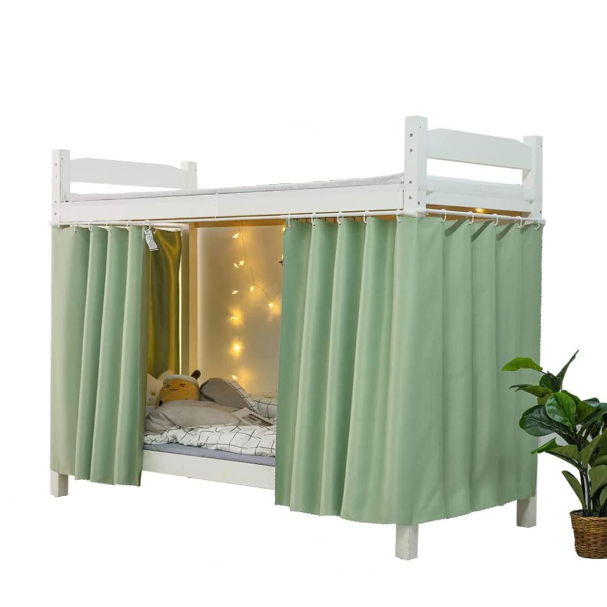 Qubanda Dorm Home Bunk Nets Bed Curtains Cloth Bed Canopy Blackout Students Curtain Shading Nets Breathable Dustproof Single Sleeper