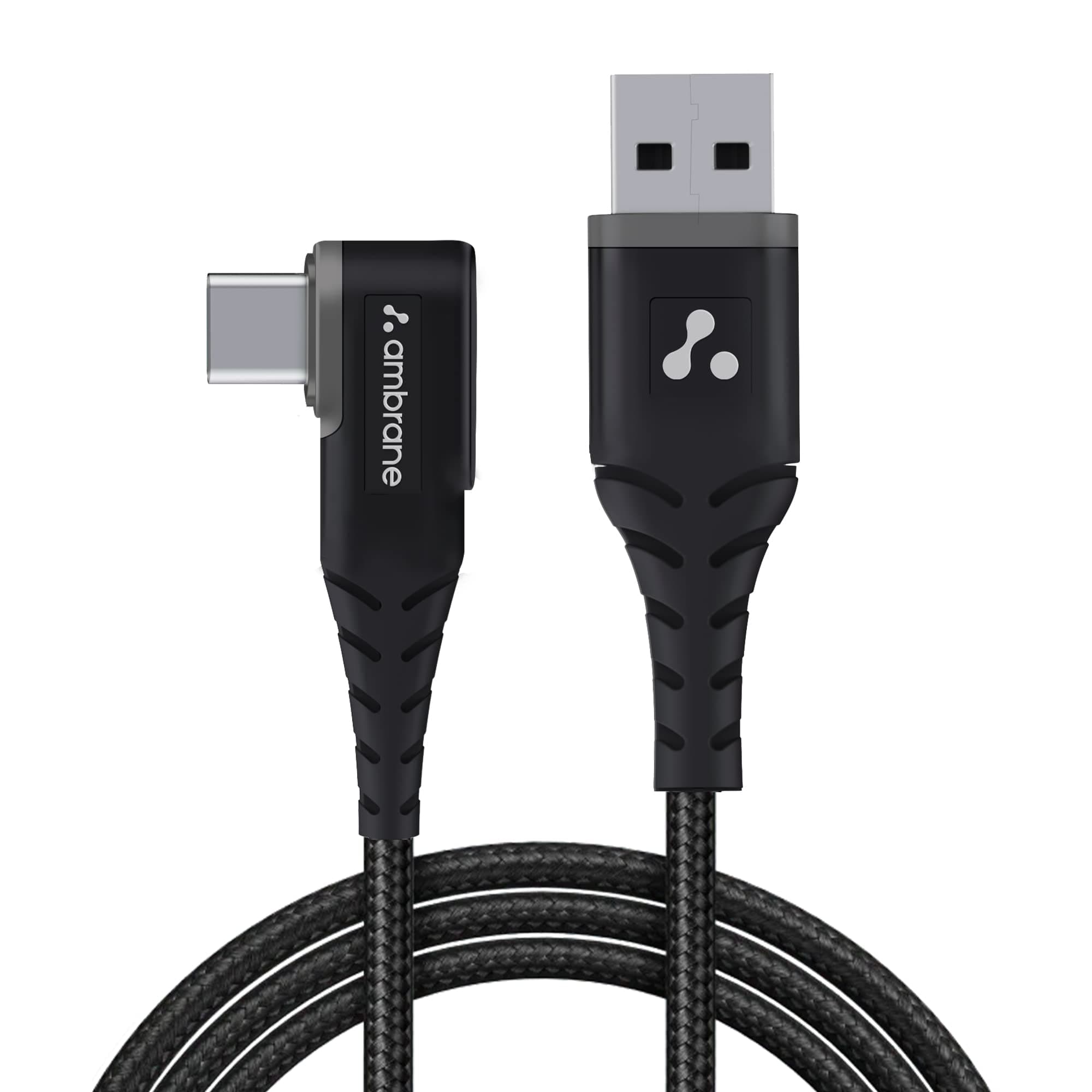 - Type C Mobile Charging Cable 3A Fast Charging, 1M, L Shaped Braided Cable, 480Mbps Data Transfer for Smartphones, Tablets, Laptops & Other Type C Devices (ABLC10, Black)