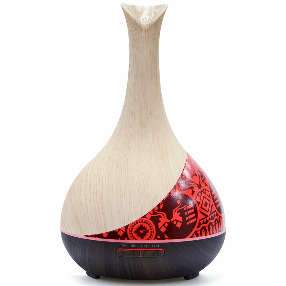 Aroma Essential Oil Diffuser, Simway Aromatherapy 300mL Ultrasonic Cool Mist Aroma Diffuser humidifier with 7 Color LED Lights Changing and Waterless Auto Shut-off Function for Bedroom Living Spa Baby